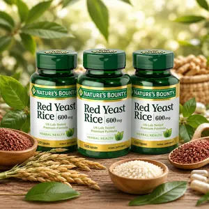 Red Yeast Rice 600mg Capsules, Herbal Dietary Supplement for Daily Wellness Support, 120 Capsules