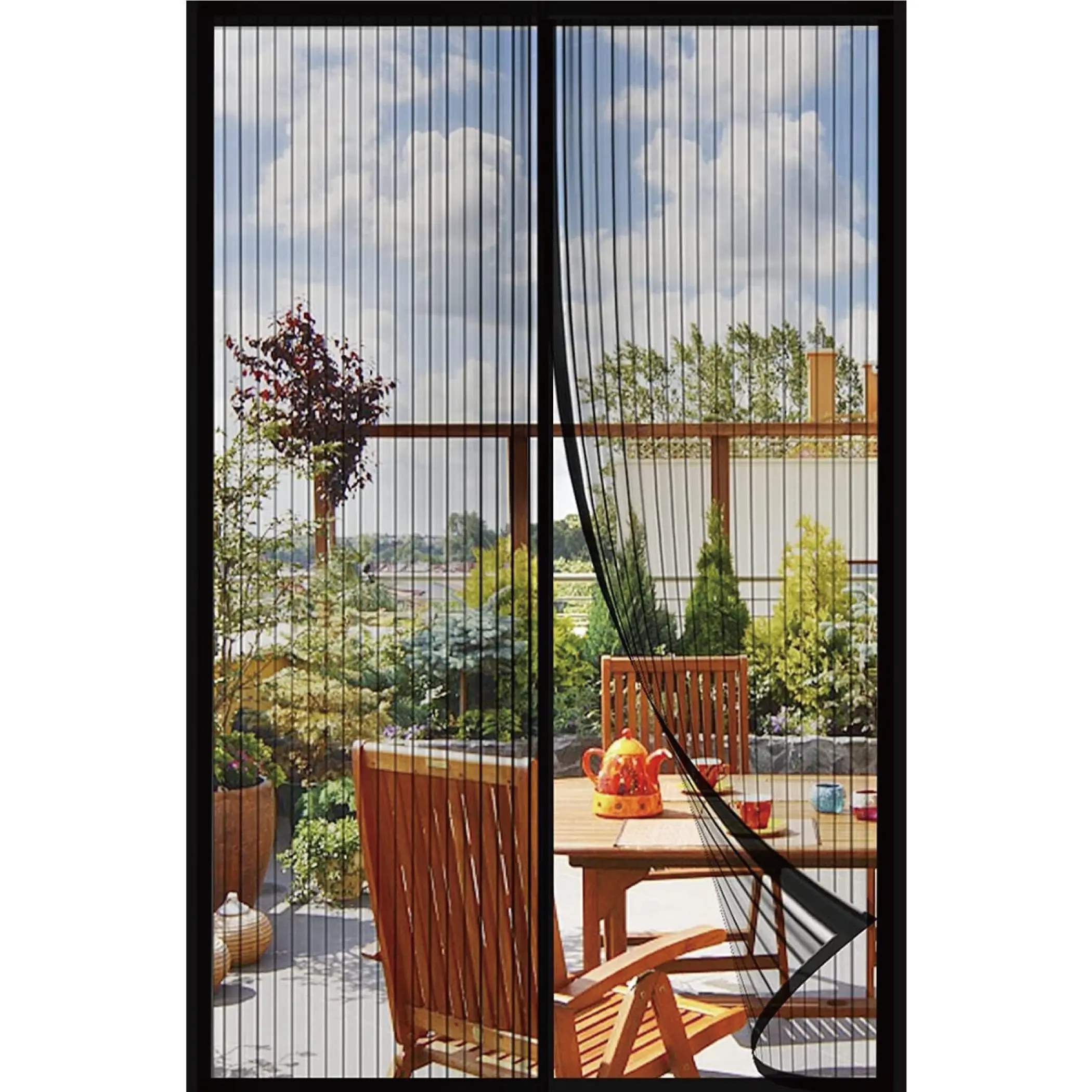 Magnetic Screen Door,Self Sealing Magnets, Easy Install Screen Doors with Magnets,Pet & Kid Friendly