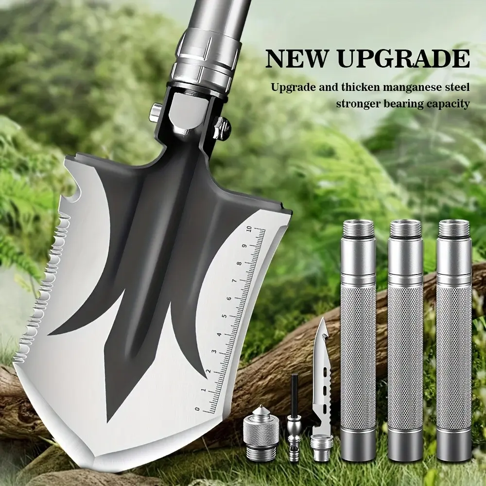 Camping And Hiking Outdoor Shovel, Folding Outdoor Shovel Multifunctional Shovel, Used For Hiking, Backpacking, Gardening, Car Emergency, Snow