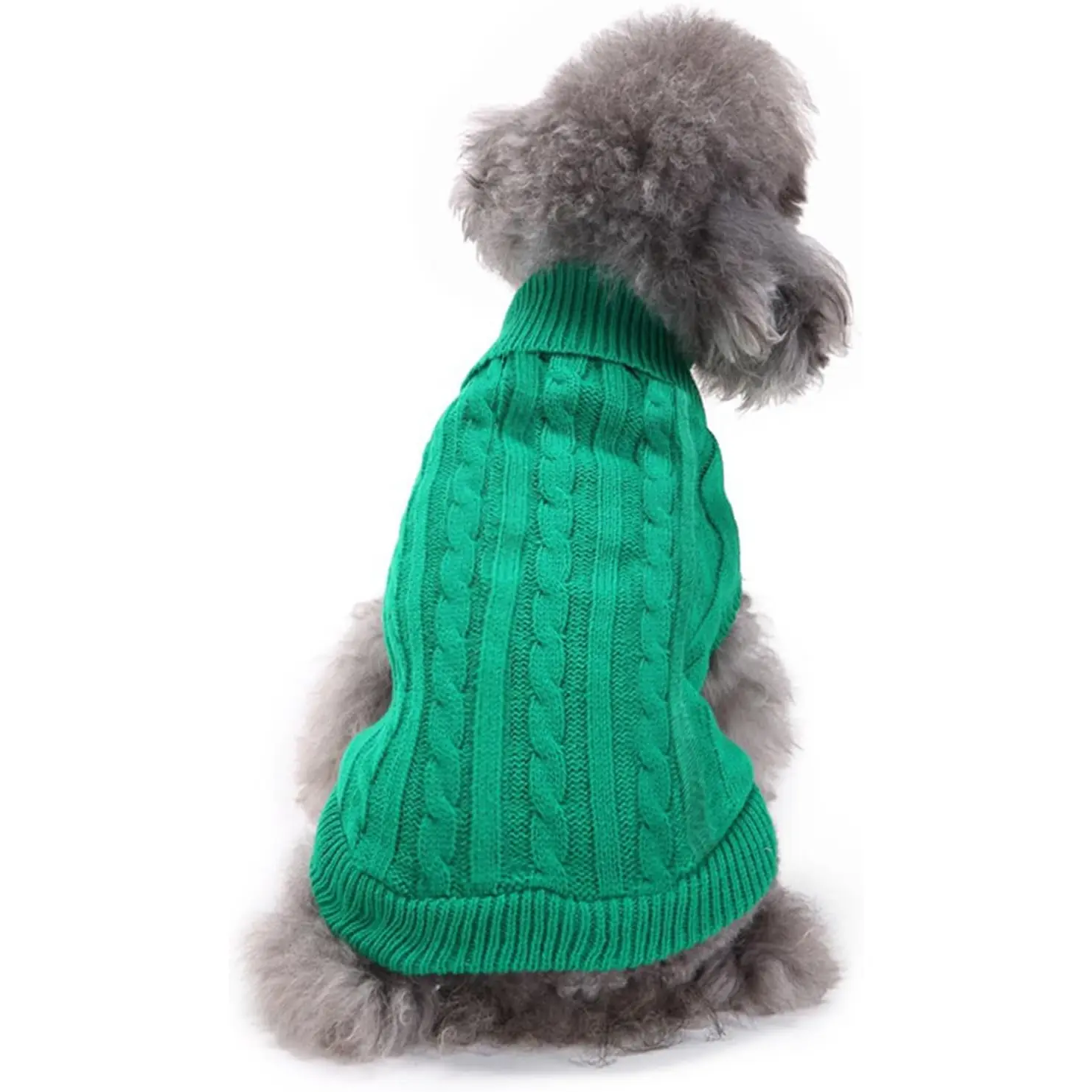 Paws & Plush Knitted Small Dog Sweater – Warm Green Winter Sweatshirt for Puppies & Cats (XX-Small) CHBORCHICEN