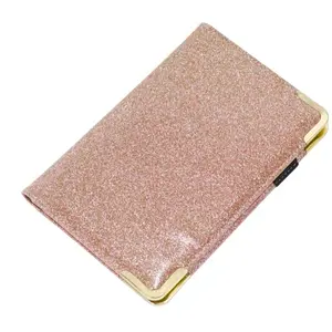 Glitter Server Book for Waitress with Zipper Pocket 6 Compartments Faux Leather Money Organizer Wallet