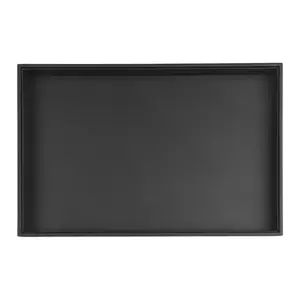 REGALWOVEN Jewelry Organizer Trays with Removable Dividers for Drawers, PU Leather Jewelry Organizer Drawer Inserts Display Storage Flat Tray Black, 35*24*3cm