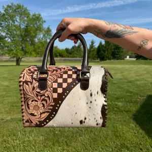 Tam tooled checkered and Cowhide Medium Speedy