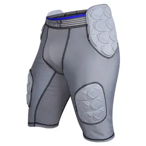 Exxact Sports Touchdown 5-Pad Youth Football Girdle with Cup Pocket, Lightweight Padded Compression Shorts with Integrated Hip, Thigh, Tailbone Pads, Boys Girdle Football