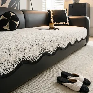 A black-and-white dot patterned, minimalist sofa cushion, removable and washable, pet-friendly protective cover, soft sofa decoration, anti-stain and dust-proof, easy-to-clean sofa protective cover, Soft sofa protector, home deco