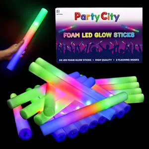 Party City LED Foam Light Up Glow Sticks - 24pk