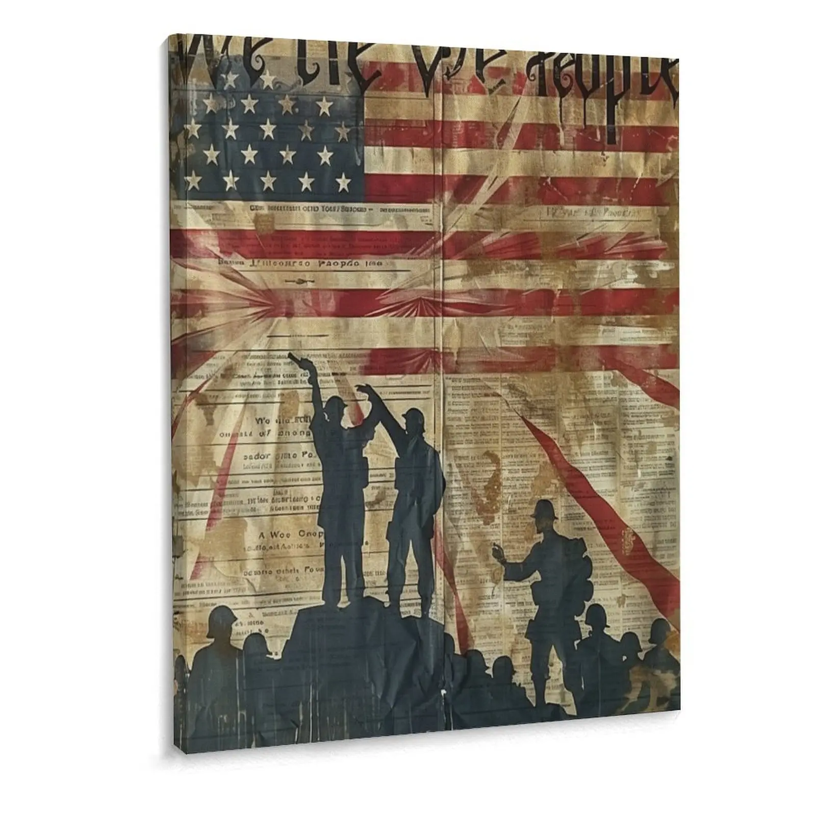 American Military Army Posters Wall Art Prints Retro America Soldiers And Flag Canvas Posters Home Wall Art Family Bedroom Office Decor Aesthetic Festival Gift