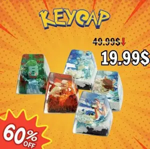 Keycap Custom P.o.k.e.m.o.n, Anime Accessories, Keycap for Mechanical Keyboard, Gaming Keyboard Accessories, Gift For Fans Pokemonn