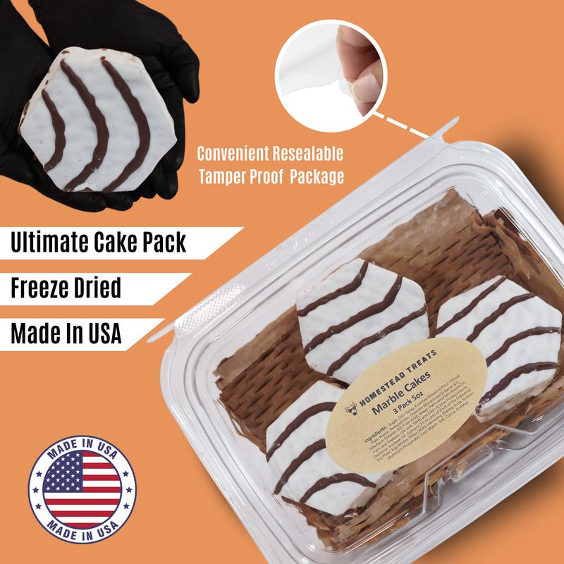Homestead Treats SNOWMAN Cakes Freeze Dried Candy Cakes - Light, Crunchy Moist Center - Vanilla Chocolate Flavors - Perfect for Snacking - Resealable Container, Freeze-Dried Cake Snack Candie