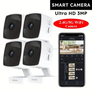 2024 4PCS Blurams Pro Indoor Security Camera - Crystal-Clear 2K, Dual-Band Wi-Fi, AI Motion Detection, 2-Way Talk, IR Night Vision, Alexa & Google Assistant Compatible, Phone App - Comprehensive Home Surveillance System