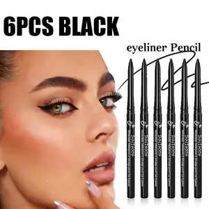 6Pcs Fine Tip Precision Eyeliner, Waterproof & Sweatproof, 24H Wear High Color, Black Brown for Cat Eye Daily Commute Makeup, Eye Makeup Product, Eyeliner Set