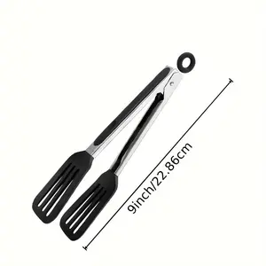 Stainless Steel Kitchen Tongs - Heavy Duty Cooking Tongs for BBQ, Grilling | Non-Slip Ergonomic Handle, Dishwasher Safe Utensils for Salad, Pasta, Hot Food Stainless Steel Food Tongs, Bread Serving Tongs