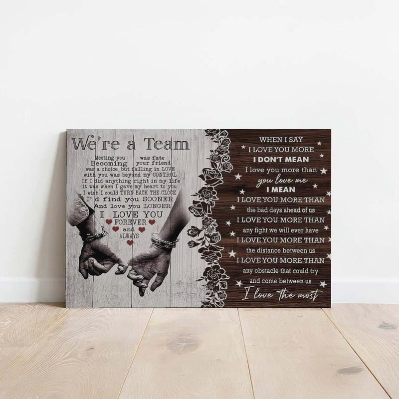 Personalized We're a Team Couples Wall Art Poster, Christmas Birthday Festival Anniversary Gift for Him Her Husband Wife, Wall Decor for Office Living Room Home
