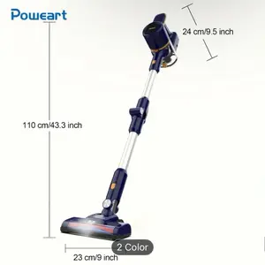 Powart INSE N7 Cordless Vacuum Cleaner 180° Foldable Tube with LED Brush, 38.58oz Dust Cup, 6in Handheld for Hardwood, Carpet & Pet Hair