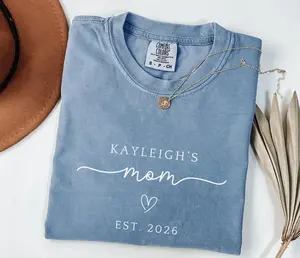 Personalized New Mom Shirt, Mom to Be Tee, Custom Mom Name T-Shirt, Mother’s Day Gift for New Mom
