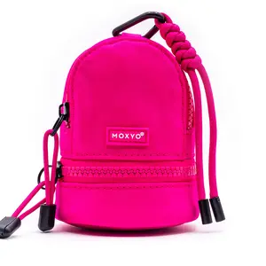 MOXYO Urban Small Nylon Mini Pack, Water Resistant Bag, Cute Mini Fashion Keychain Accessory - Pink