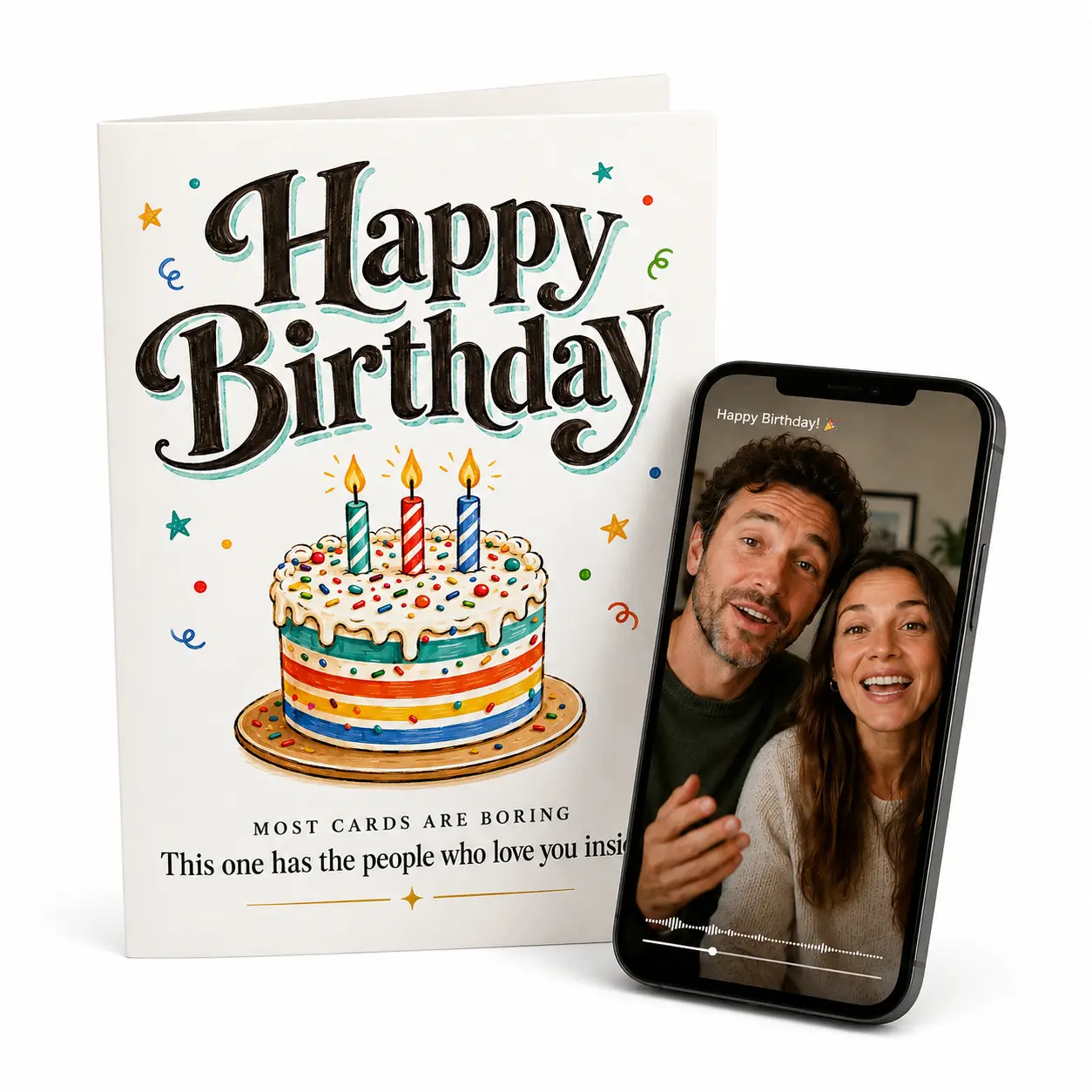 Birthday Card. This Greeting Card Unlocks Videos From Loved Ones On Your Phone | EchoTap