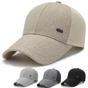 4Pcs Men's Summer Breathable Mesh Duckbill Cap, Lightweight Thin UV Protection Baseball Cap, Sun Shade Hat for Middle‑Aged Elderly Dad Grandpa Outdoor Daily Wear