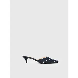 Kaelina Kitten Heels Denim Polka