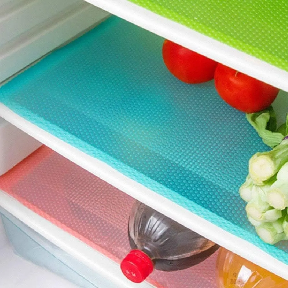 11 Pack Refrigerator Mats,Washable Fridge Mats Liners Easy to Clear Fridge Pads Mat Shelves Drawer Table Mats Refrigerator Liners for Shelves,Red/Green/Blue
