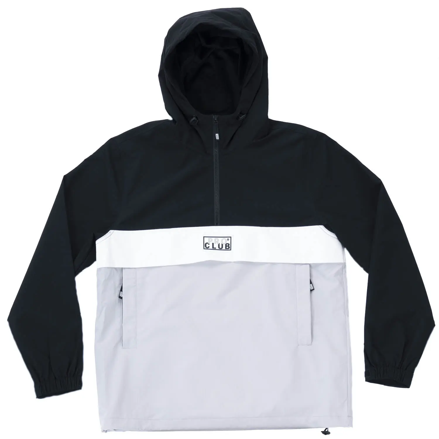 Pro Club Nylon Anorak Pullover Jacket Menswear Zipper Coats Outdoor Relaxed Fit Activewear Casual Pocket Tops Utility men's jackets