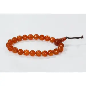 8mm Red-Orange Carnelian Mala-Style Stretch Bracelet – Healing Stone Jewelry natural bracelet fashion touch bracelet