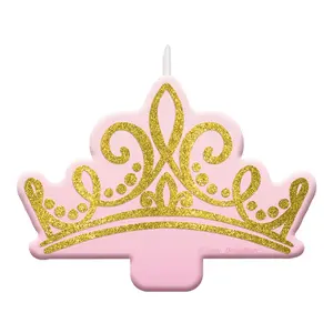 Little Gym - Glitter Princess Crown Birthday Candle - 1 Ct.