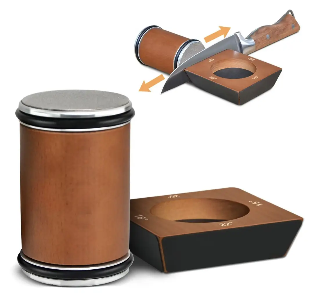 Wooden Rolling Sharpening Tool, 1 Set Sharpening Kit, Sharpener for Kitchen, Kitchen Gadgets, Household Gadgets, Summer Gifts, Kitchen Accessories