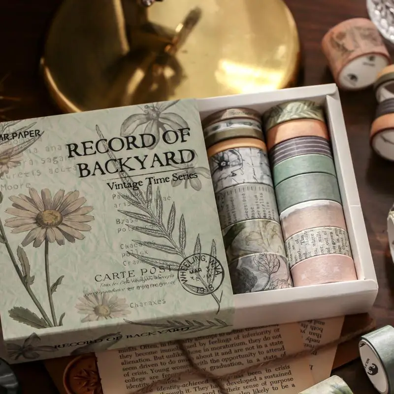 Vintage Mixed Pattern Washi Tape, 20pcs Scrapbooking & Journal Making Material Paper, Scrapbook Materials, Multipurpose DIY Collage Decorative Tape, V