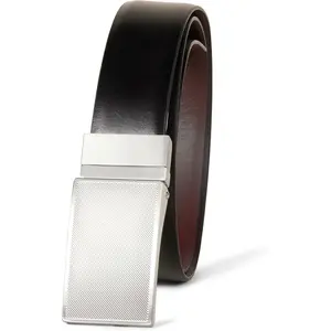 Men'S Leather Reversible Plaque Dress Belt