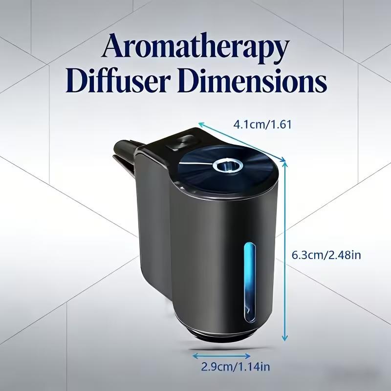 Smart Car Air Freshener, Diffuser, Comes with with Airconditioning Vent Clips And 3pcs Essential Oils, Rechargeable Design, USB Charging, Longlasting Freshness (Gray)