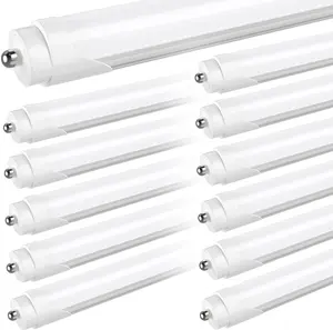 JESLED T8 T10 T12 8FT LED Tube Light Bulbs, 50W 6000LM, 5000K Daylight White, Single Pin Fa8 LED Replacement for Fluorescent Fixture, Frosted, Ballast Bypass, Warehouse Workshop Garage Lights 12-Pack