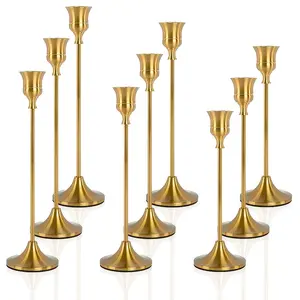 9Pcs Nordic Chic Metal Candlesticks - Home Decor, Room Decor for Daily Use, Tapered Candle Holders, Warm Vibe Maker for Dinners, Weddings, Ideal Gift Pick