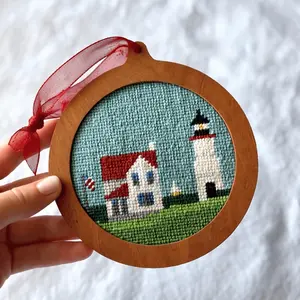 Self-Finishing Needlepoint Ornament Frame | DIY Finishing Frame for 3” & 4” Canvases with Ribbon