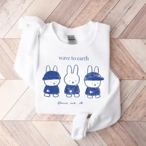 Sweatshirt Wave To Earth Miffy Cute Soft , Sweatshirt Unisex Graphic Tops