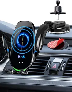 Charger Mount, Fast  Auto Clamping 15W Intelligent Dual Control Induction  Phone Holder Mount   Compatible with   Android Smartphone