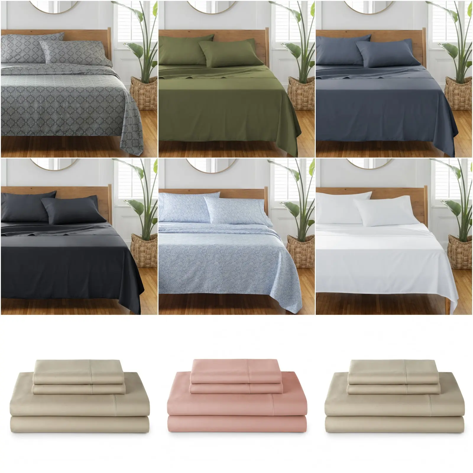 BHG COTTON Sheets + Bonus Pillowcase [Medium] - MSRP $49.99