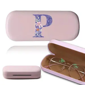 Letter Pattern Glasses Case, 1 Count Shockproof Eyewear Organizer, Faux Leather Sunglasses Eyeglasses Protective Cover, Durable Storage Box for Travel