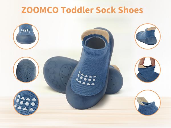 Baby Sock Shoes Non Slip For Boys Girls Soft Rubber Sole Toddler First Walking Shoes Breathable Slip On Sneakers Slippers For Infant Toddler, Comfortable Lightweight Indoor Outdoor  All Season Wear Resistant Baby First Step Shoes For 0-3 Years Old Kids