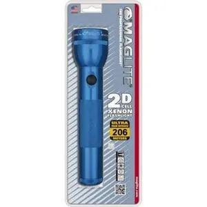 Maglite Tactical Flashlight - Krypton Bulb, 27 Lumens, Blue Aluminum Body, Industrial Use, 2 D Batteries Not Included, Model S2D116