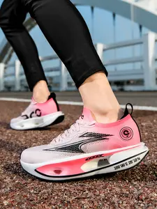 Men's Air Cushion Carbon Plate Running Shoes Arch Support System Flyknit Mesh Student Test Racing Sneakers