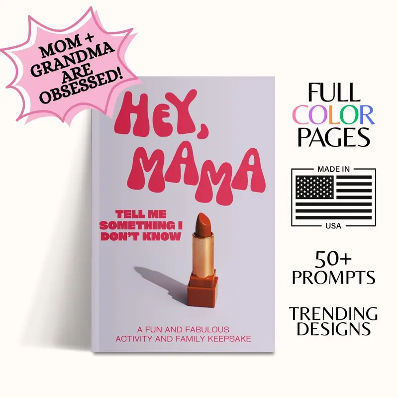 Hey, Mama! Tell Me Something I Don't Know Journal - Keepsake Journal Gift Book with Fun & Engaging Questions - A Gift For Mom by LARKINROAD 1
