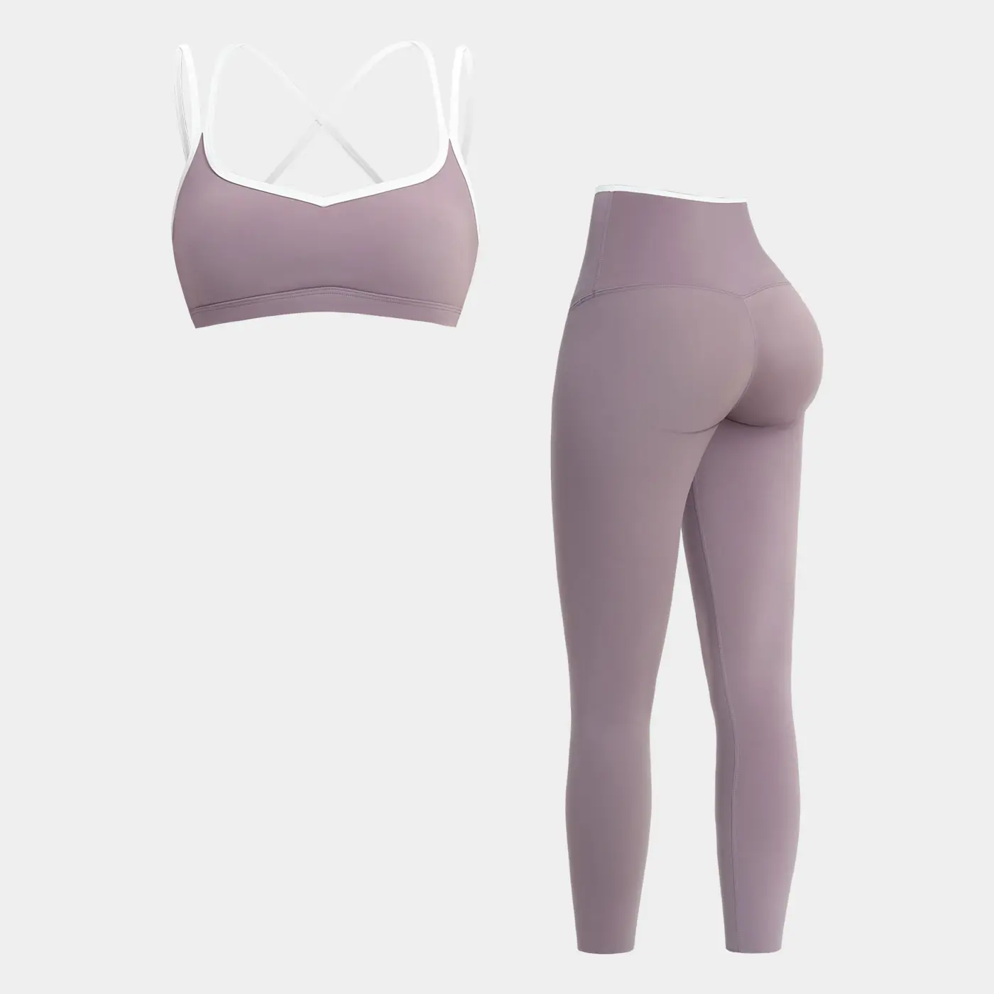 MFVIM Women's 2-Piece Athletic Sports Clothing, Solid Sleeveless Shirt & High Waist Leggings, Open-Back Female Running Gear for Yoga, Activewear Running Outfits, Sporty Chic, Polyamide, Outdoor Fitness, Womens Fitness, Mid-Back Cut, Lower Back Reveal, All