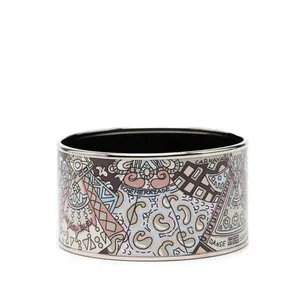 Pre-owned HERMÈS Brass Small Leather Goods Email TGM Cloisonné Bangle
