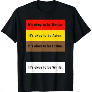 100% Cotton It's Okay to Be Native It's Okay to Be Asian It's Okay to Be T-Shirt