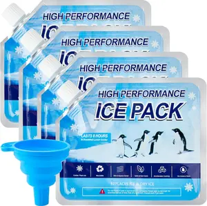 Ice Packs for Cooler, 4 Pack Freezer Ice Packs for Lunch Boxes, Cooler Ice Packs for Camping Gear, Fishing