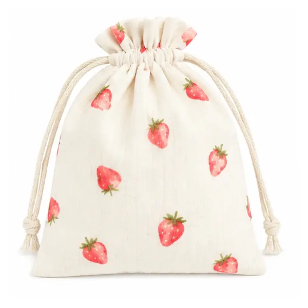 Strawberry Print Pointelle Ribbed Knit Fabric - Lightweight Polyester Blend Cotton Stretch Jersey, Playful Everyday Casual Wear Apparel Fabric, Stretchy