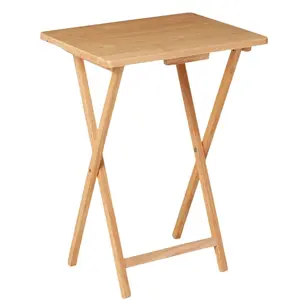 Indoor Single Folding TV Tray Table Natural L 19 x W 15 x H 26 inches.