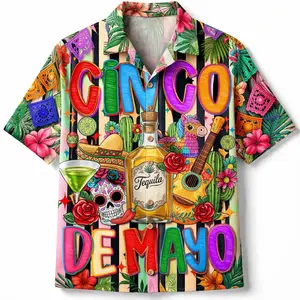 Mexican Fiesta Hawaiian Shirt Cinco De Mayo Tequila Drinking Taco Tuesday Skull Tropical Button Up Shirt
