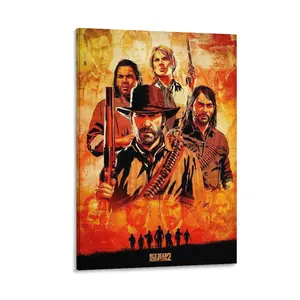 Red Dead Redemption Poster, Gaming Wall Art, Canvas Prints for Boys' Room & Living Room Interior Decor Poster Canvas Wall Art For Bedroom Decor Bar Office Room Decor Gift